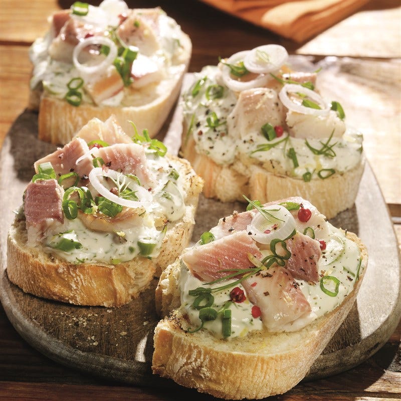 Forelbruschetta met kruidencrème