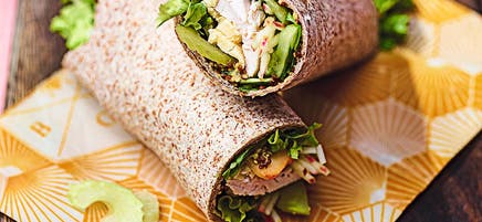 Turkey, apple & smoked Cheddar wraps