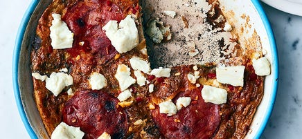 Chorizo & feta frittata