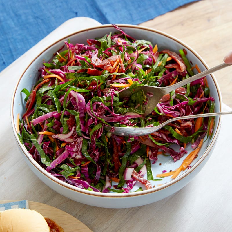 Photo of Collard slaw with warm bacon dressing by WW