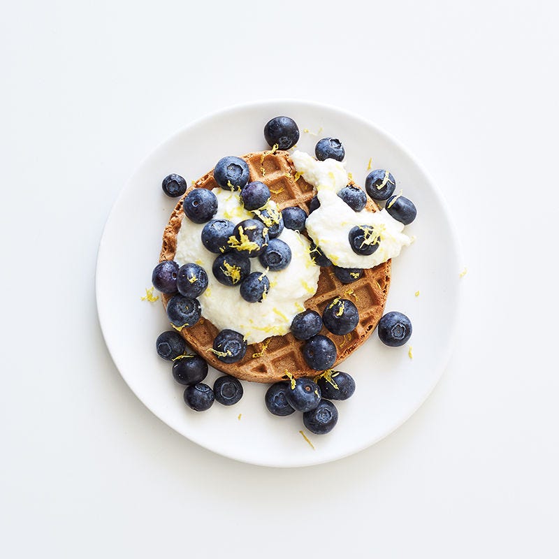 Photo of Waffles with lemony ricotta and blueberries by WW