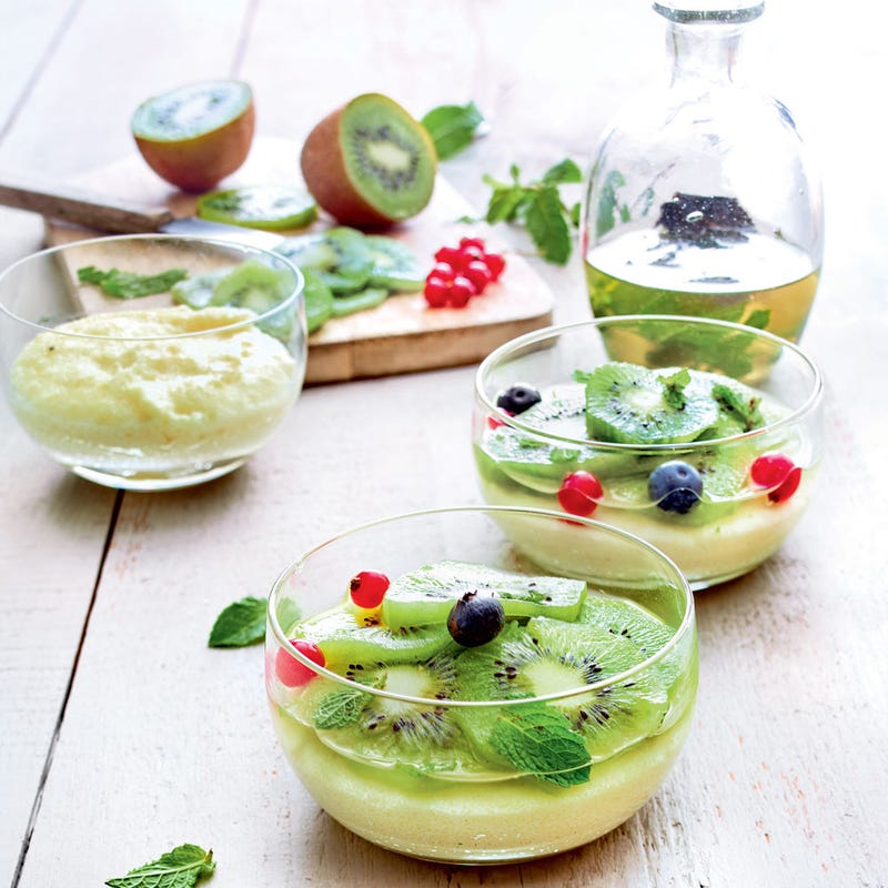 Kiwis au gingembre et à la menthe