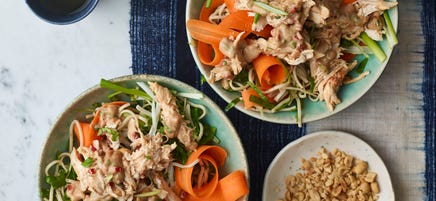 Sticky peanut butter chicken & noodles
