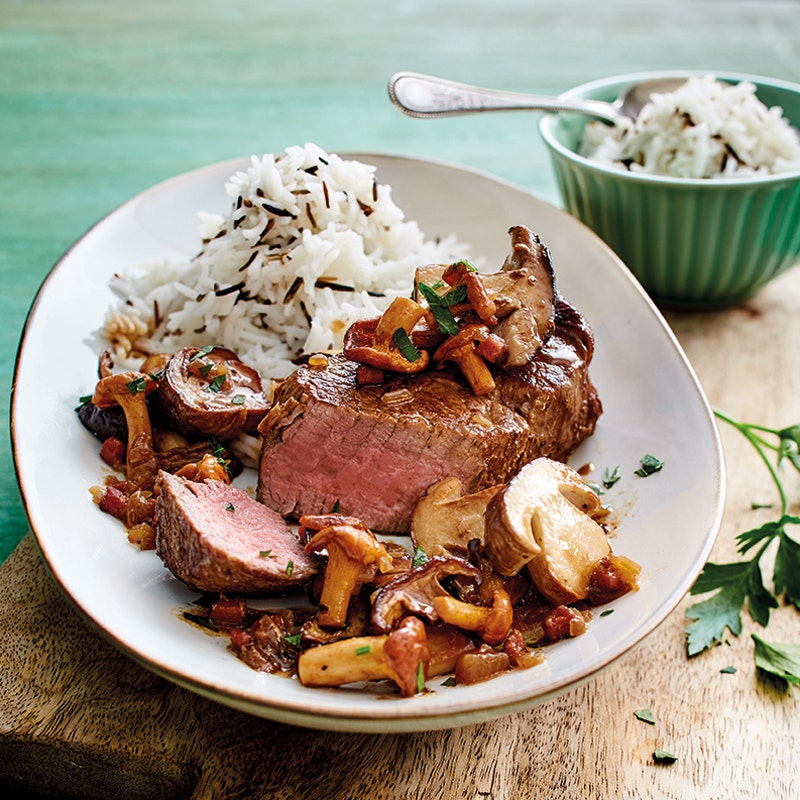 Waldpilzpfanne mit Rinderfilet