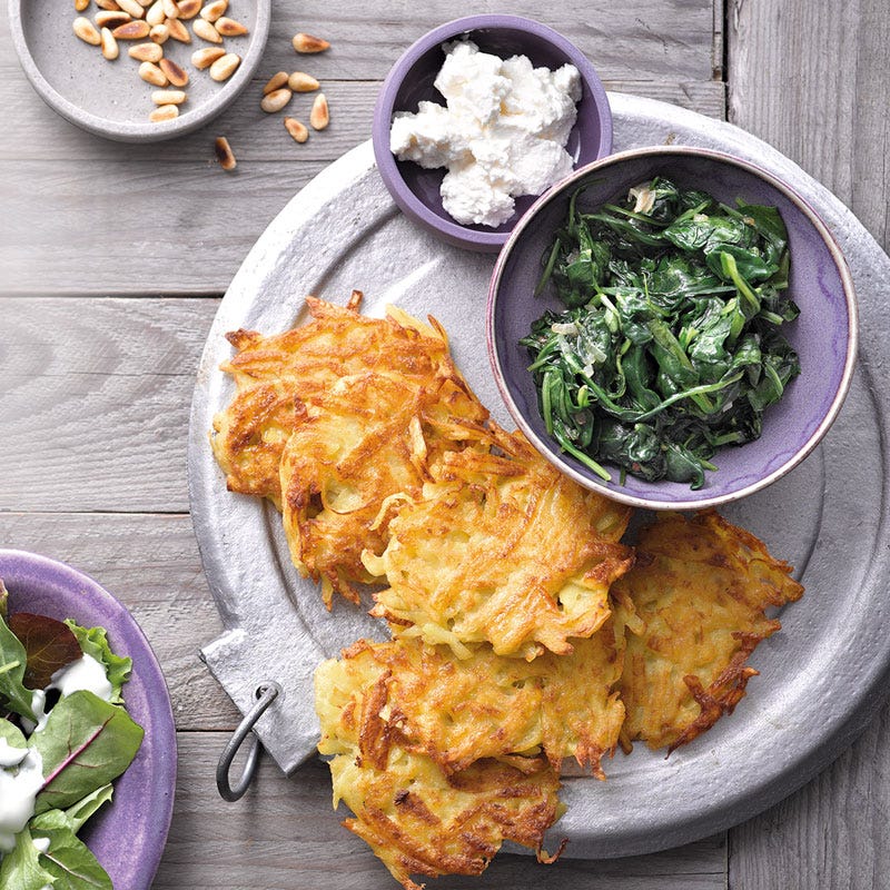 Kartoffelrösti mit Spinat-Ricotta-Topping