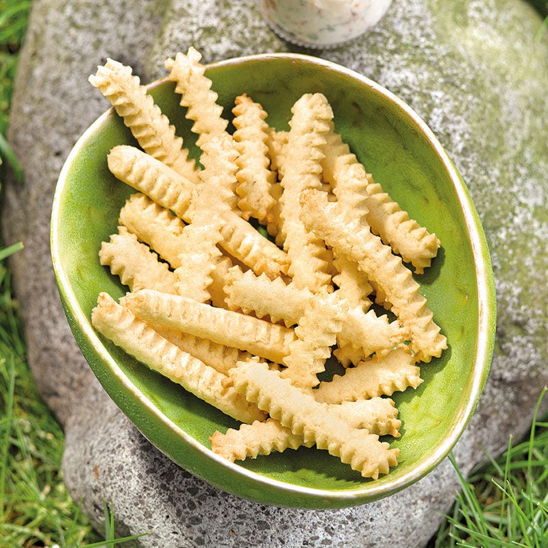 Käse-Cookie-Fries mit Tomatendip