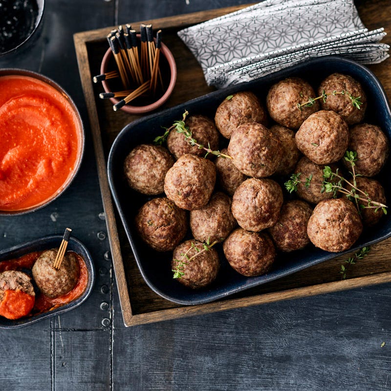 Mini-Frikadellen mit selbstgemachtem Tomatenketchup