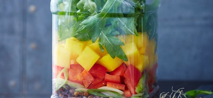 Schüttelsalat mit Linsen