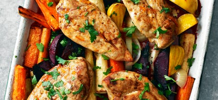 Marmalade chicken traybake