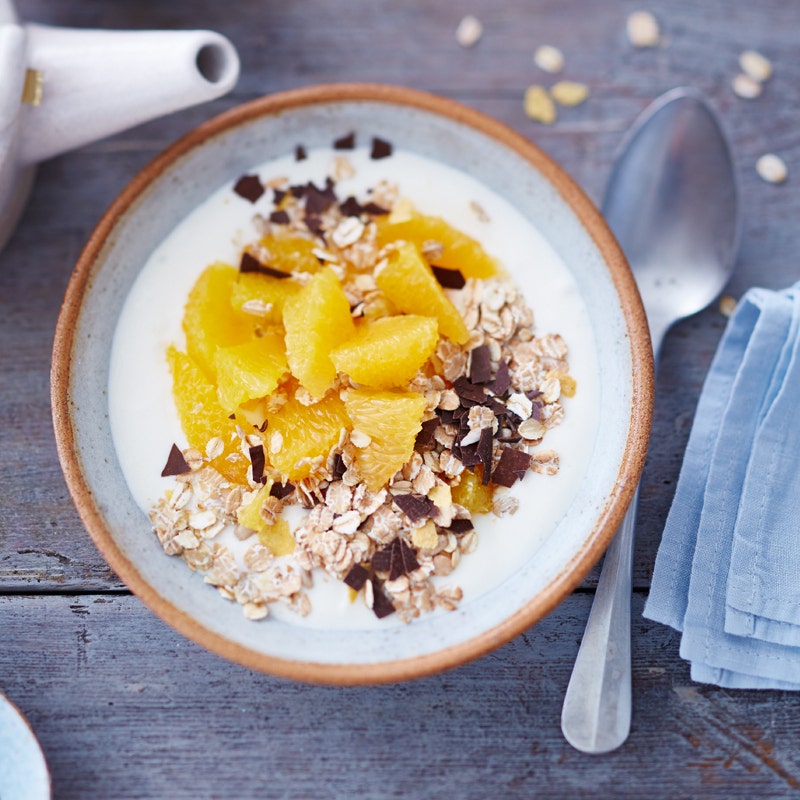 Orangenskyr mit Schokomüsli