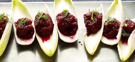 Beet & endive canapés