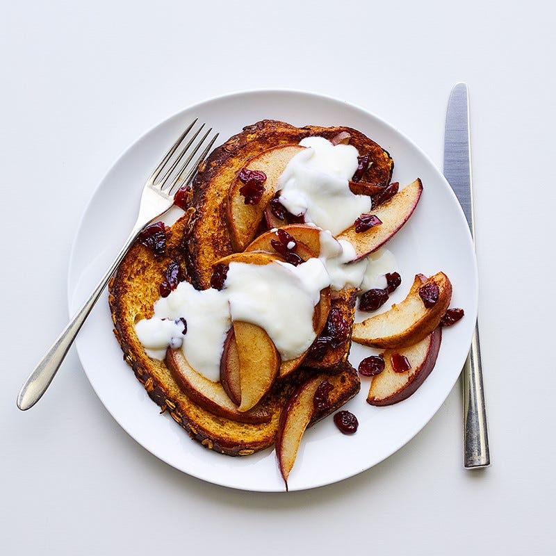 Photo of French toast with sauteed pears & cranberries by WW