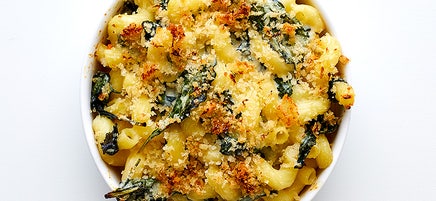 Baked Pasta with Goat Cheese & Baby Kale