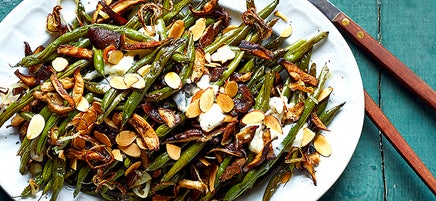 Green bean casserole with almonds