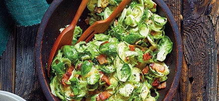 Sliced Brussels Sprouts with Hot Bacon Dressing