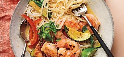 Thai green curry prawns