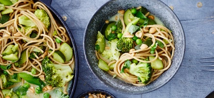 One-Pot-Pasta mit grünem Gemüse
