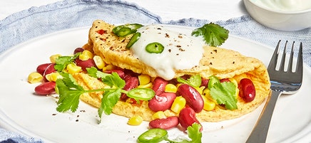 Mexican bean omelette