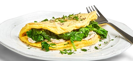 Chicken and spinach omelette