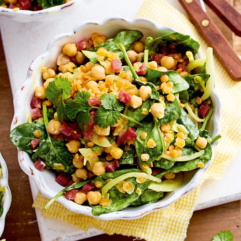 Pikanter Kichererbsen-Linsen-Salat