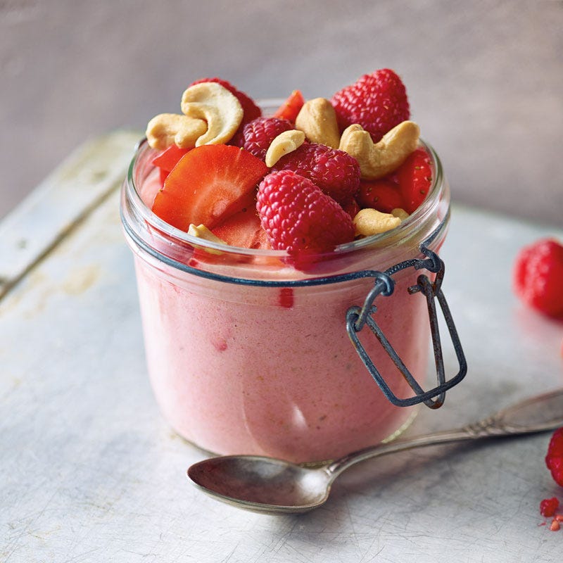 Buchweizen-Beeren-Creme mit Banane