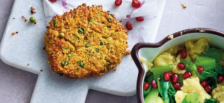 Quinoa-Gemüse-Bratlinge mit Pak-Choi-Kartoffelstampf