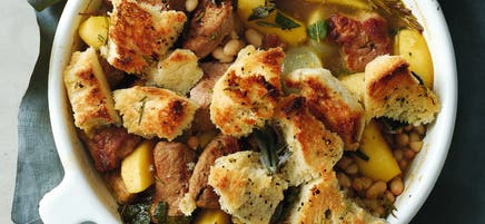 Pork, apple & white bean stew