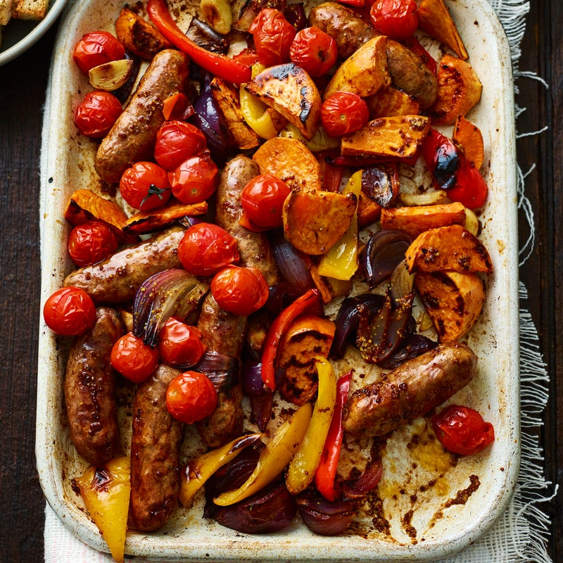 Photo of Sausage & sweet potato traybake by WW