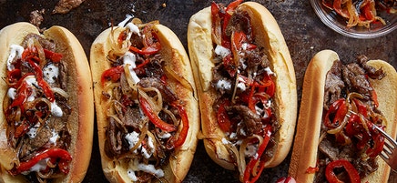 Steak Sandwiches with Feta Sauce