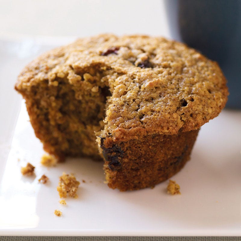 Rosinenmuffins mit Weizenkleie