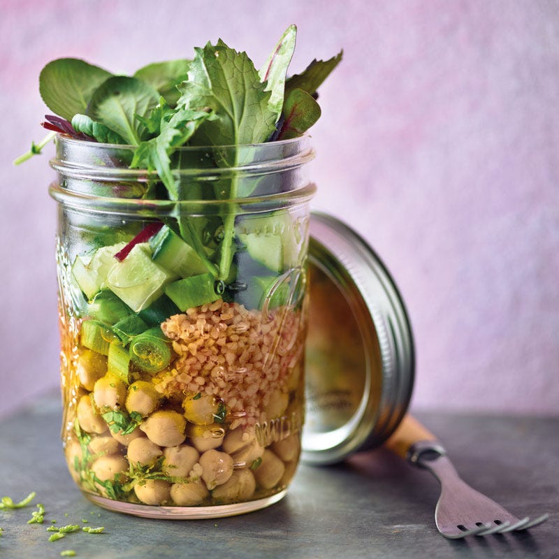 Bulgur-Kichererbsen-Salat im Glas