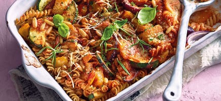 Ratatouille-Auflauf mit Vollkornnudeln