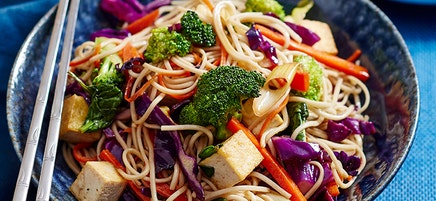 Tofu and soba stir-fry