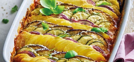 Mediterranes Gemüse-Kartoffel-Gratin mit Parmesan