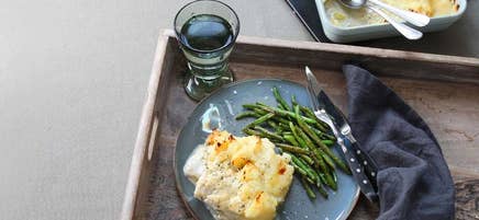 Fiskgratäng med dragon och parmesan