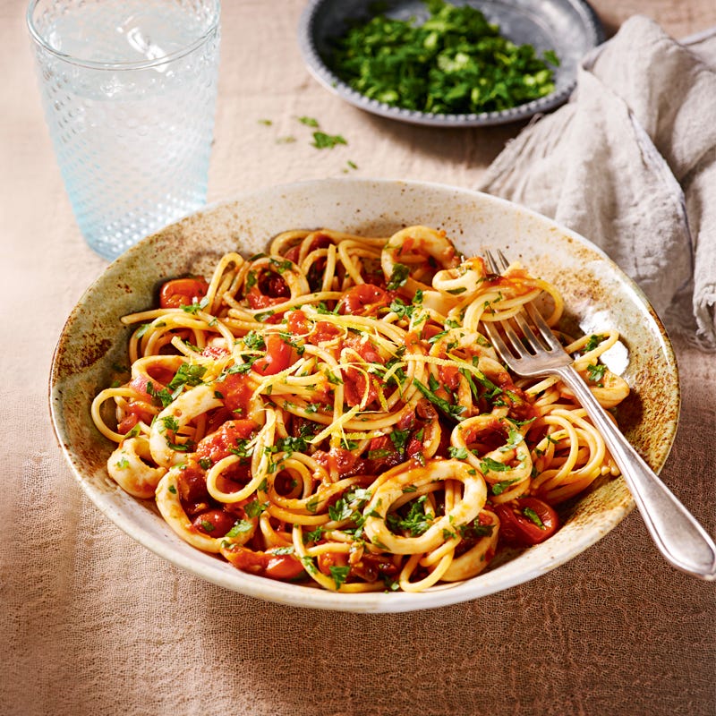 Photo of Spaghetti arrabbiata with squid by WW