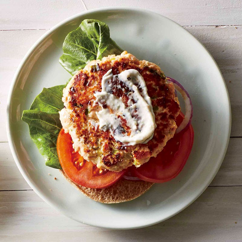 Photo of Open-face salmon burgers by WW