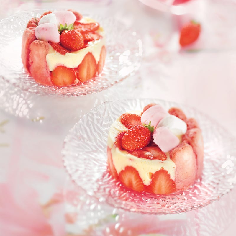 Charlottine rose, fraise-guimauve
