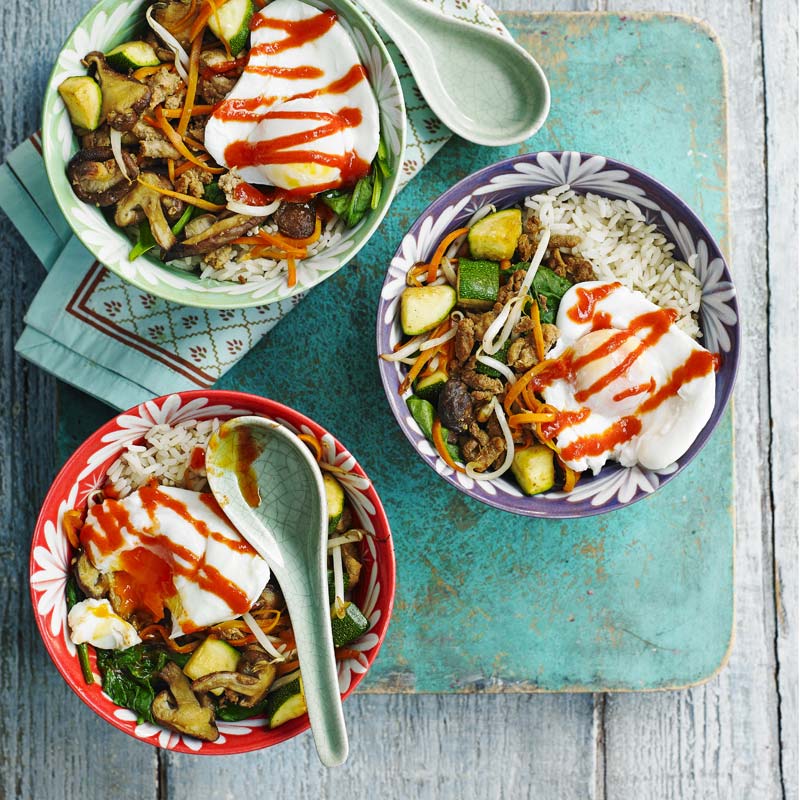 ViktVäktarna - Bibimbap med kalkonfärs och svamp