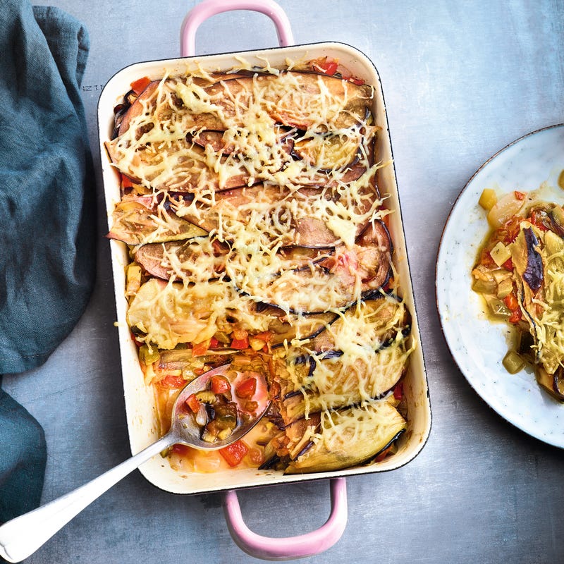 Lasagnes d'aubergine et ratatouille