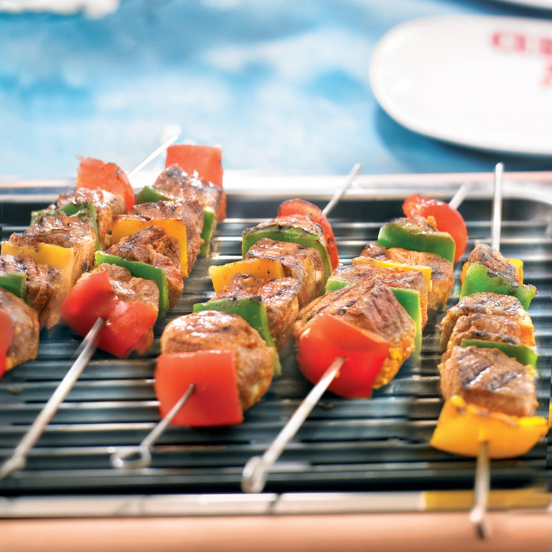Brochette de porc mariné aux 3 poivrons