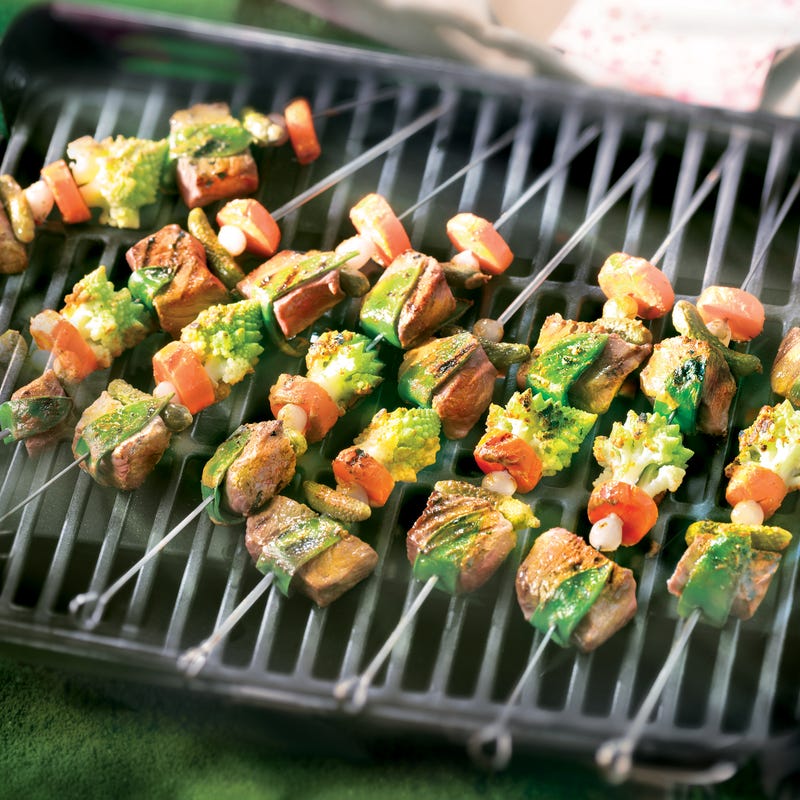 Brochettes de boeuf façon picalilli