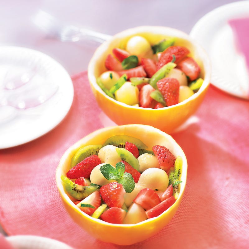 Salade de melon canari aux fraises
