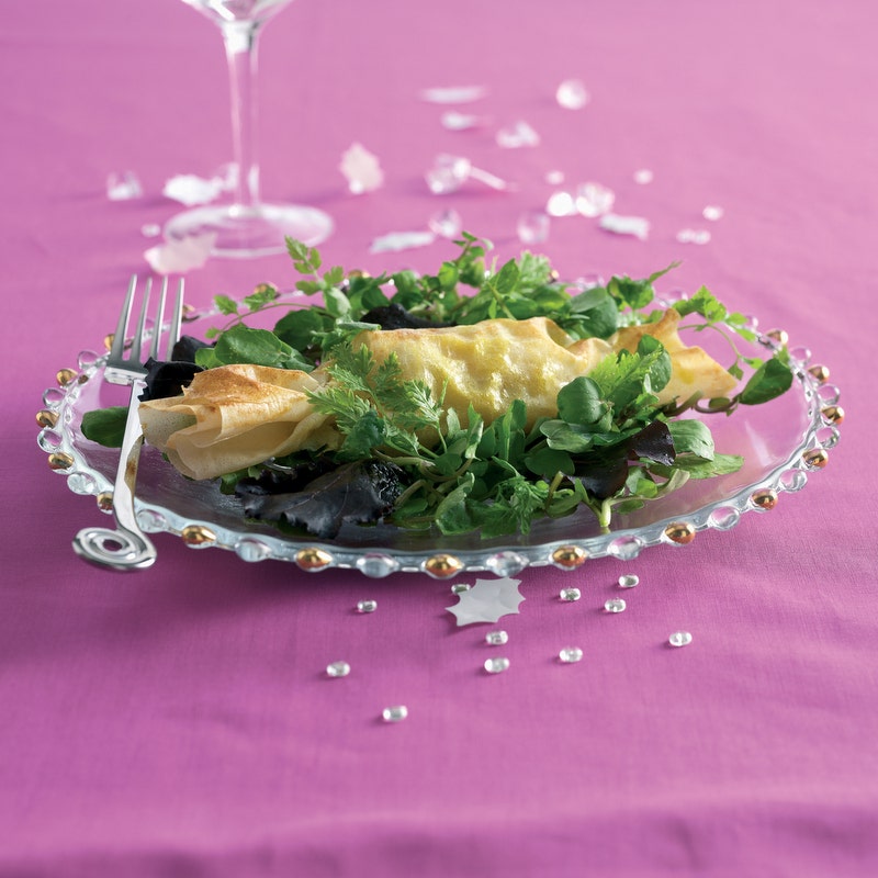 Bonbon papillote de foie gras et sa salade folle