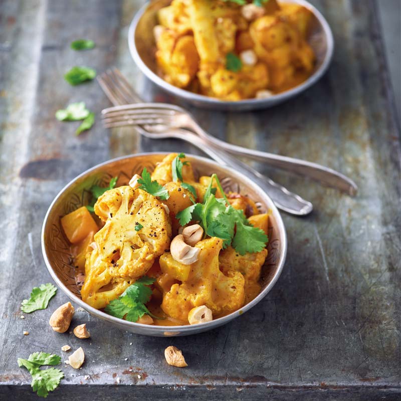ViktVäktarna - Indisk potatis- och blomkålscurry med cashewnötter