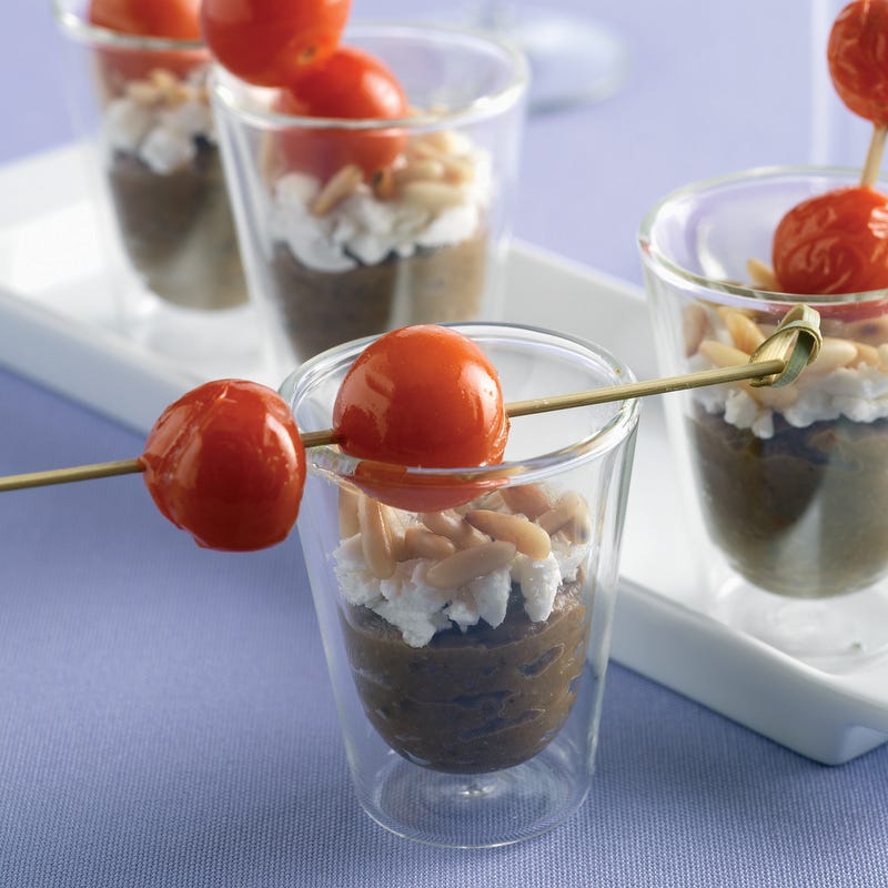 Caviar d'aubergine au chèvre et pignons