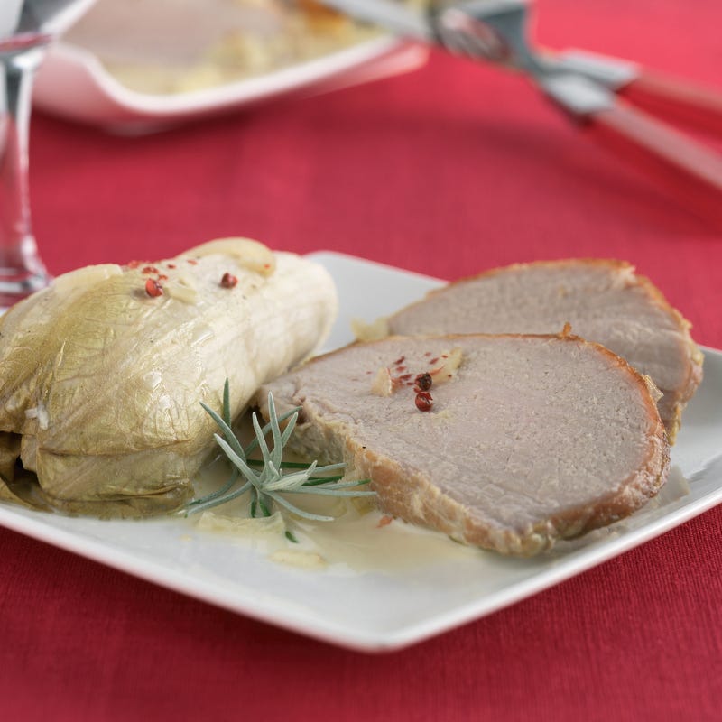 Rôti de veau au lait parfumé et endives