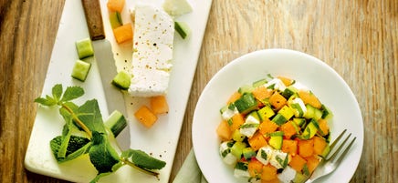 Tartare melon, feta et concombre