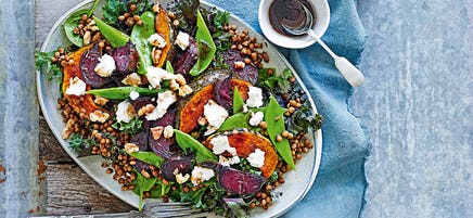 Beetroot, pumpkin & lentil salad