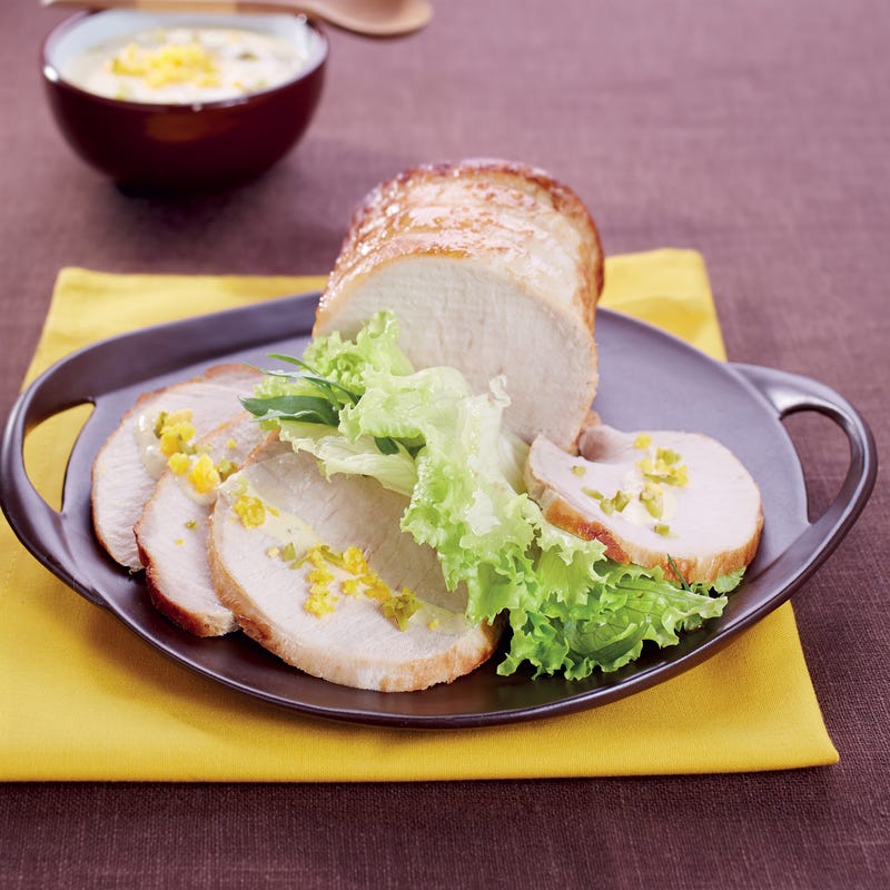 Rôti de porc froid, sauce gribiche